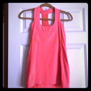 Coral Lululemon workout top